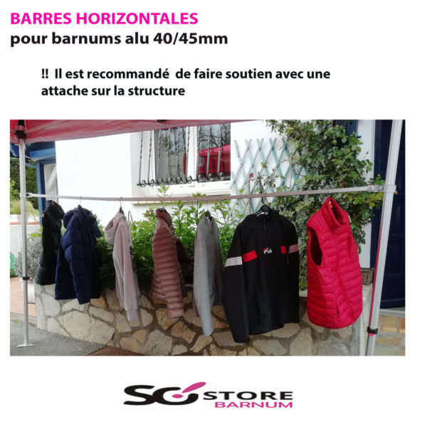 BARRE HORIZONTALE  3mètres pour gamme ALU Hexa 40/45 | Port offert – Image 2