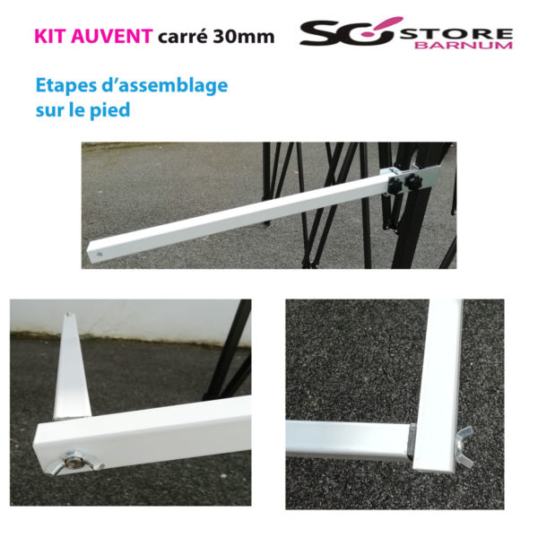KIT pièces métal pour AUVENT pied ALU hexagonal 40/45mm | 2m ou 3m | – Image 4