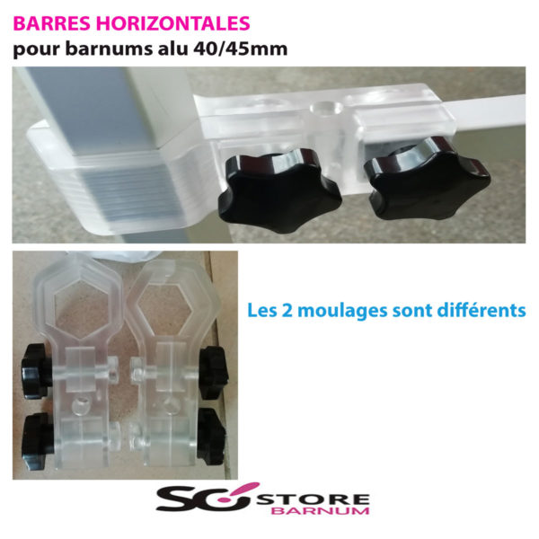 BARRE HORIZONTALE  3mètres pour gamme ALU Hexa 40/45 | Port offert – Image 3