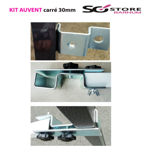 KIT pièces métal pour AUVENT pied CARRE 30mm | 2m ou 3m | – Image 2