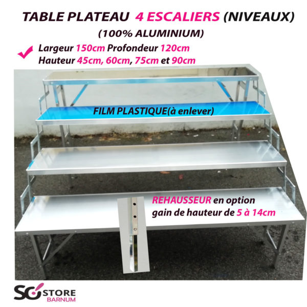 table aluminium pliable