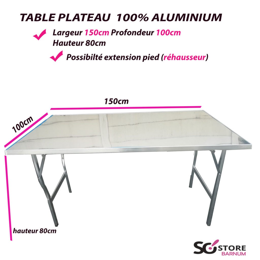 Table marché alu - La table pliante en aluminium