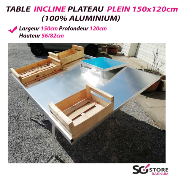 table pied pliable plateau aluminium