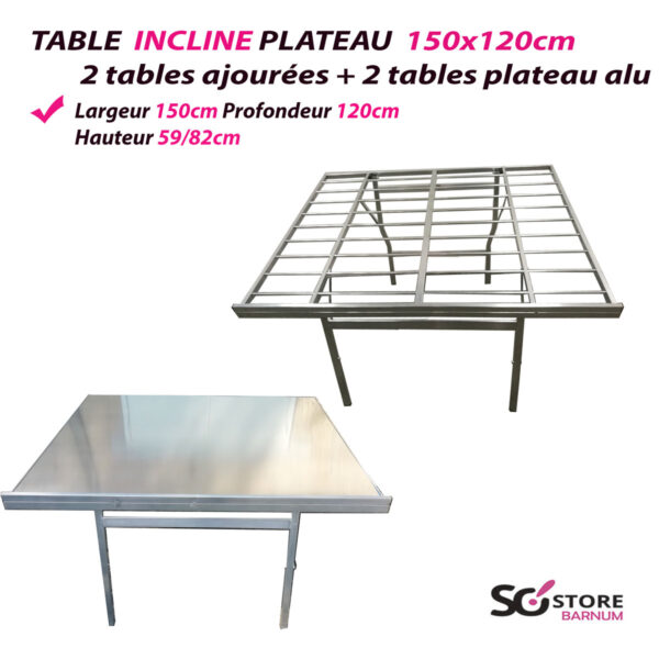 TABLE  Inclinée Ajourée  | 120cm x 150cm   | port offert – Image 2