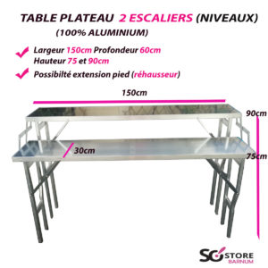 table en aluminium matériel forain