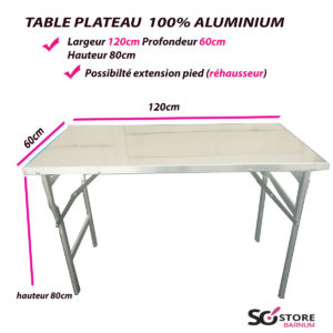 table 100% ALUMIIUM pour marché forain pas cher