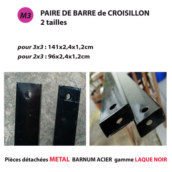 Pièce METAL pour barnum GAMME ACIER(laqué noir)/ pied carré 31mm – Image 6