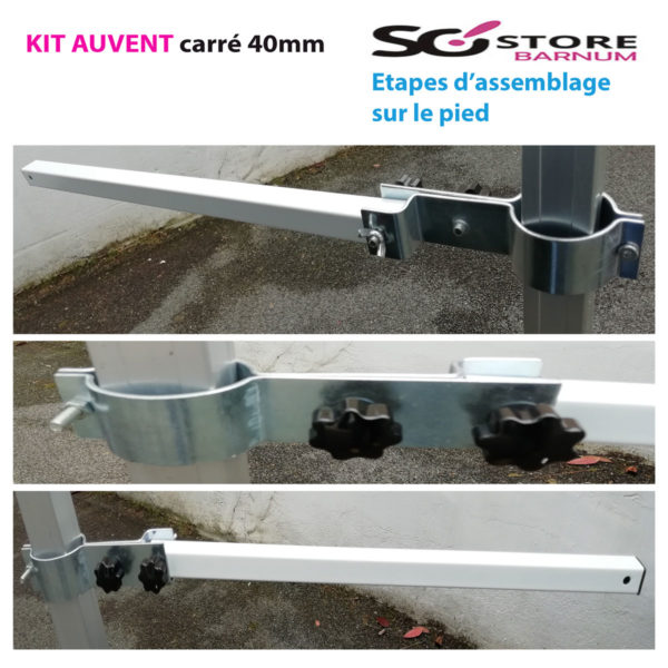 KIT pièces métal pour AUVENT pied carré 40mm | port offert – Image 3