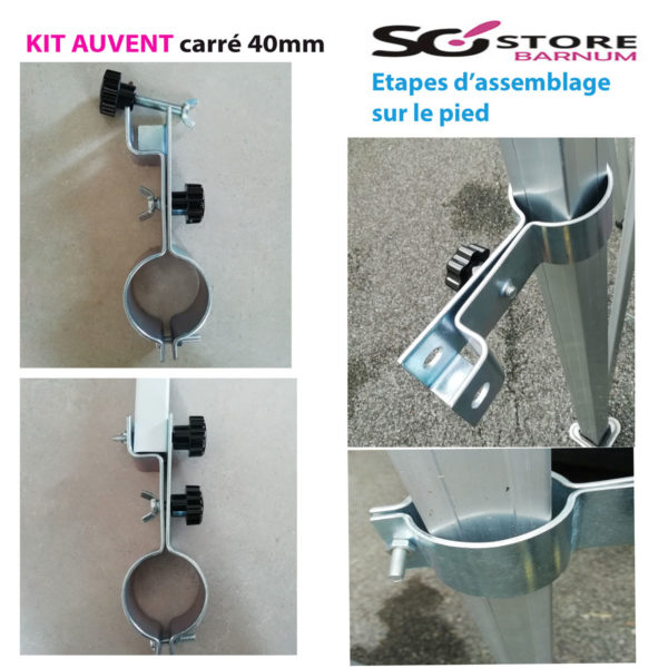 KIT pièces métal pour AUVENT pied carré 40mm | port offert – Image 2