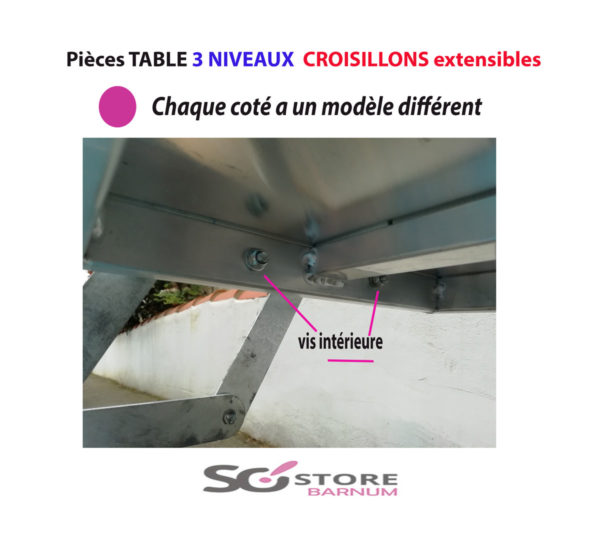 CROISILLONS  EXTENSIBLES pour TABLES 3 NIVEAUX - Port inclus – Image 5