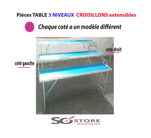 CROISILLONS  EXTENSIBLES pour TABLES 3 NIVEAUX - Port inclus – Image 2