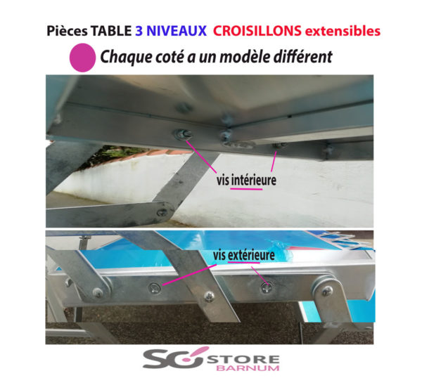 CROISILLONS  EXTENSIBLES pour TABLES 3 NIVEAUX - Port inclus – Image 3
