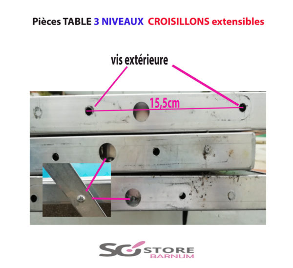 CROISILLONS  EXTENSIBLES pour TABLES 3 NIVEAUX - Port inclus – Image 6
