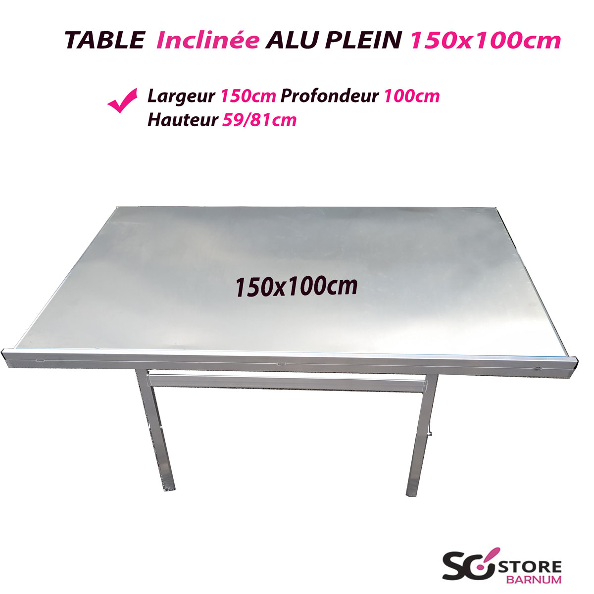 TABLE D'ANGLE incliné Ajouré ou avec Plateau alu