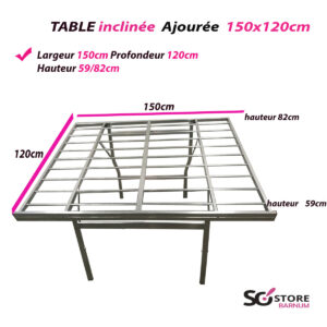 TABLE  Inclinée Ajourée  | 120cm x 150cm   | port offert