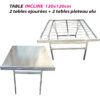 TABLE aluminium Inclinée Ajourée  | 120cm x 120cm  | port offert – Image 2
