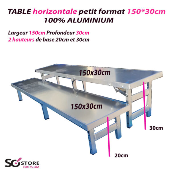 Mini Table horizontale à poser sur grande table | 150*30cm | Hauteur 20 ou 30cm