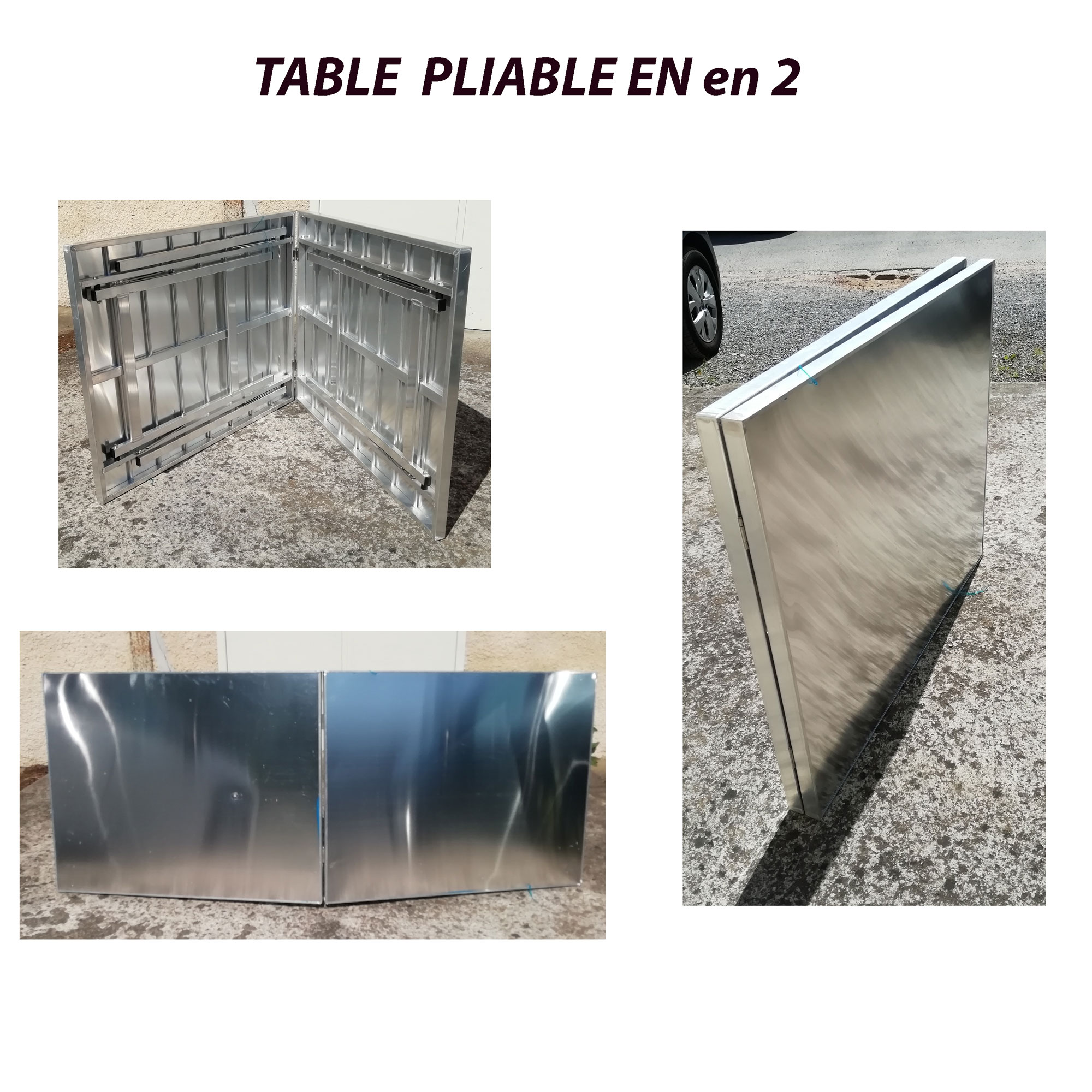 Table de cuisine en aluminium Midland Pliant Laki