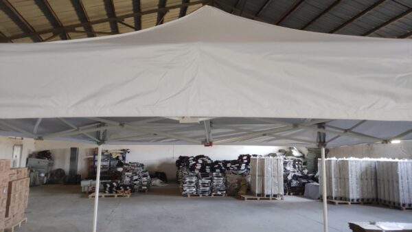 BARNUM  ACIER STANDARD -pied hexagonal 31/36mm |  TOIT anti UV  |  3mx3m |  option 3 murs – Image 13