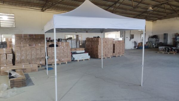 BARNUM  ACIER STANDARD -pied hexagonal 31/36mm |  TOIT anti UV  |  3mx3m |  option 3 murs – Image 4